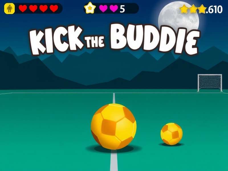 Screenshot of Kick The Buddy game showing weapons and buddy character