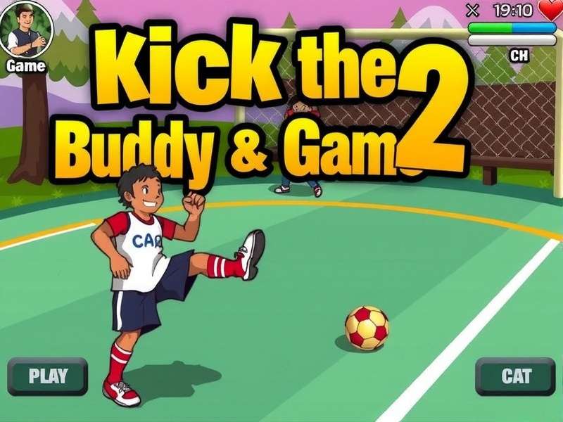 Kick The Buddy Game 2 gameplay screenshot showing various weapons and the Buddy character