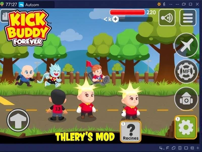 Kick The Buddy Forever Mod Apk gameplay showing all unlocked weapons and interface
