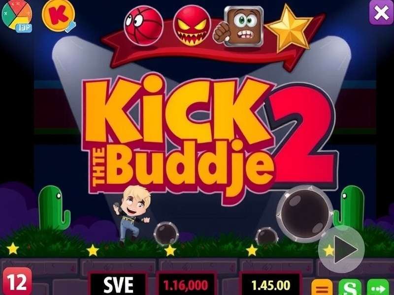 Kick The Buddy 2 gameplay screenshot showing weapons and buddy interaction