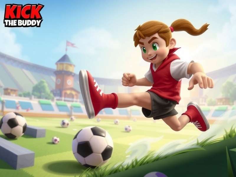 Close-up of mobile screen showing Kick The Buddy gameplay