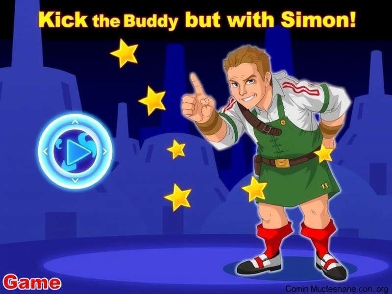 Gameplay screenshot of Kick The Buddy's Simon mode showing colorful sequence buttons