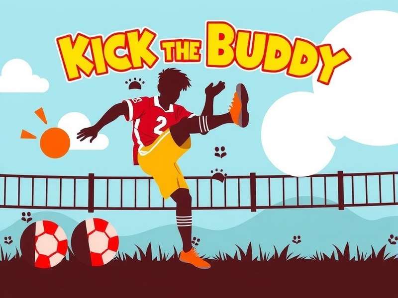 Kick The Buddy gameplay screenshot showing interactive weapons and buddy character