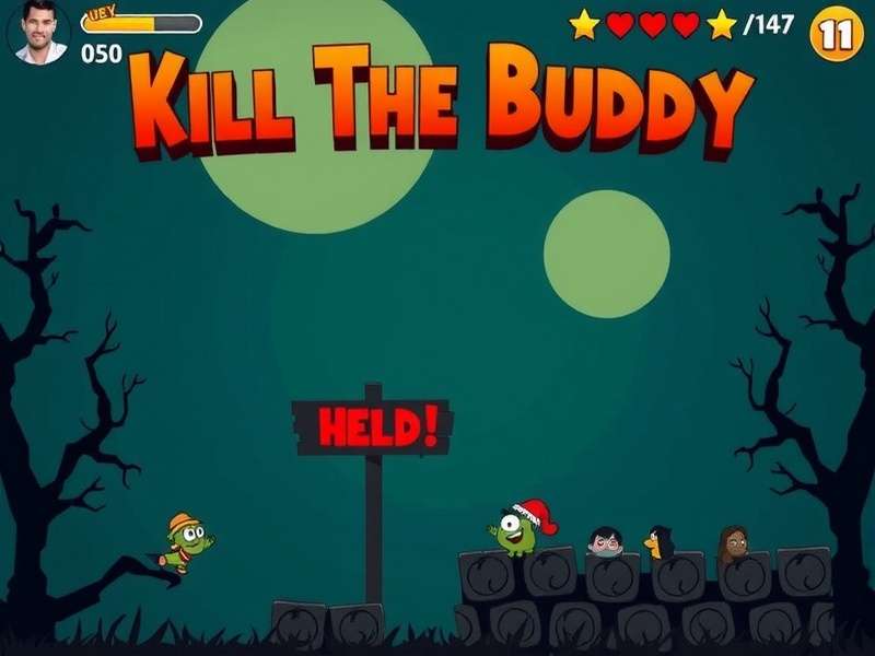 Kill The Buddy game banner showing explosive action and weapons arsenal