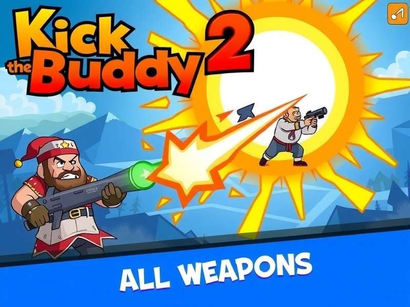 Kick The Buddy 2 All Weapons – complete arsenal display with guns, explosives and melee weapons