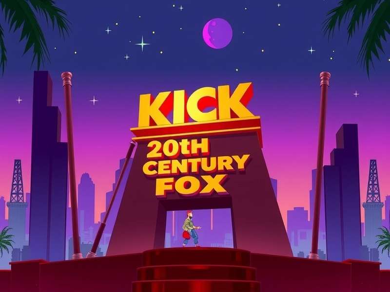 Kick The Buddy 20th Century Fox gameplay screenshot showing the Studio Rampage mode with explosive effects