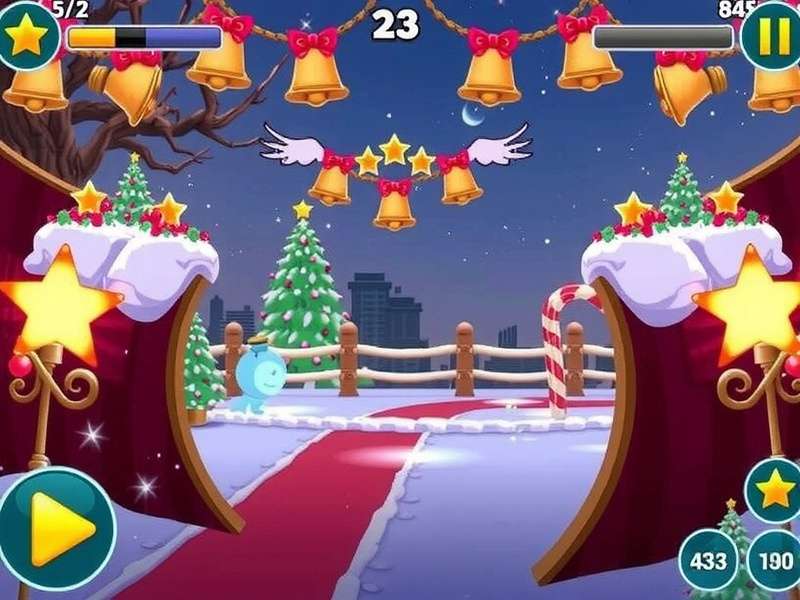 Jingle Bells Kick The Buddy Forever festive gameplay scene with holiday decorations and chaos