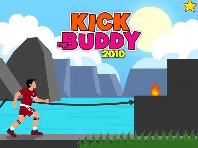 Kick The Buddy 2010 gameplay action with vibrant Indian-themed background