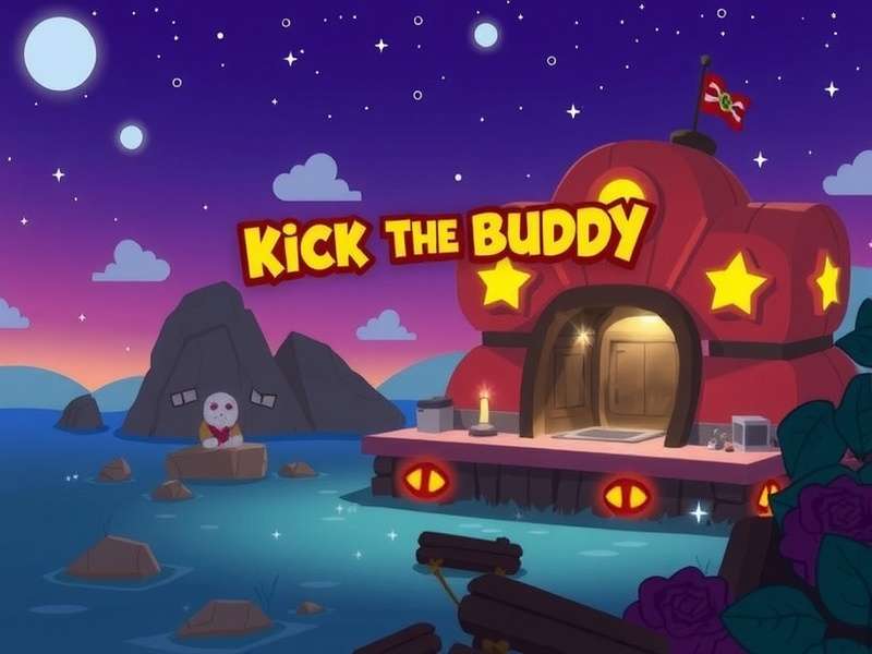 Kick The Buddy Forever Playgendary gameplay screenshot showing weapons and buddy action